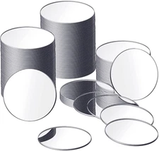 Jetec 25 Pcs Small round Mirror 3 Inch Mirror Tiles for Crafts Adhesive Mirror T