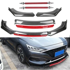 Front Bumper Lip Splitter Spoiler-Body Kit Carbon Fiber Rods For Hyundai Elantra