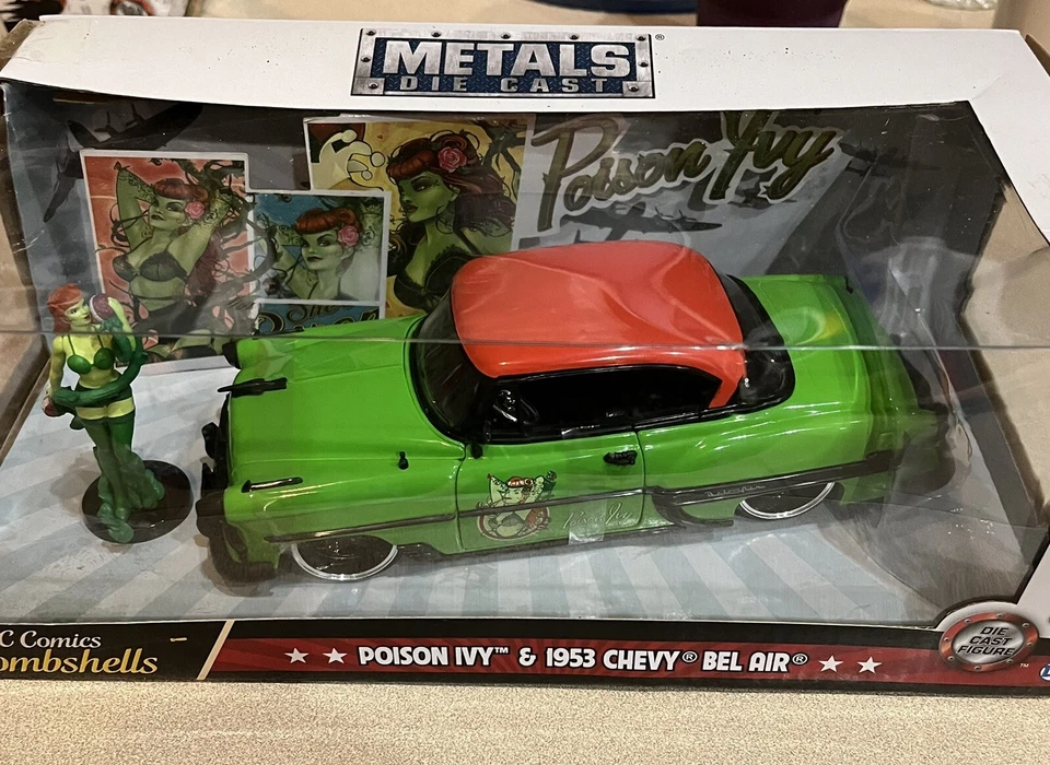 🏁 Jada Toys DC Comics Bombshells Poison Ivy y Chevy Bel Air 1953 1:24 🏁 Foto 2 de 3