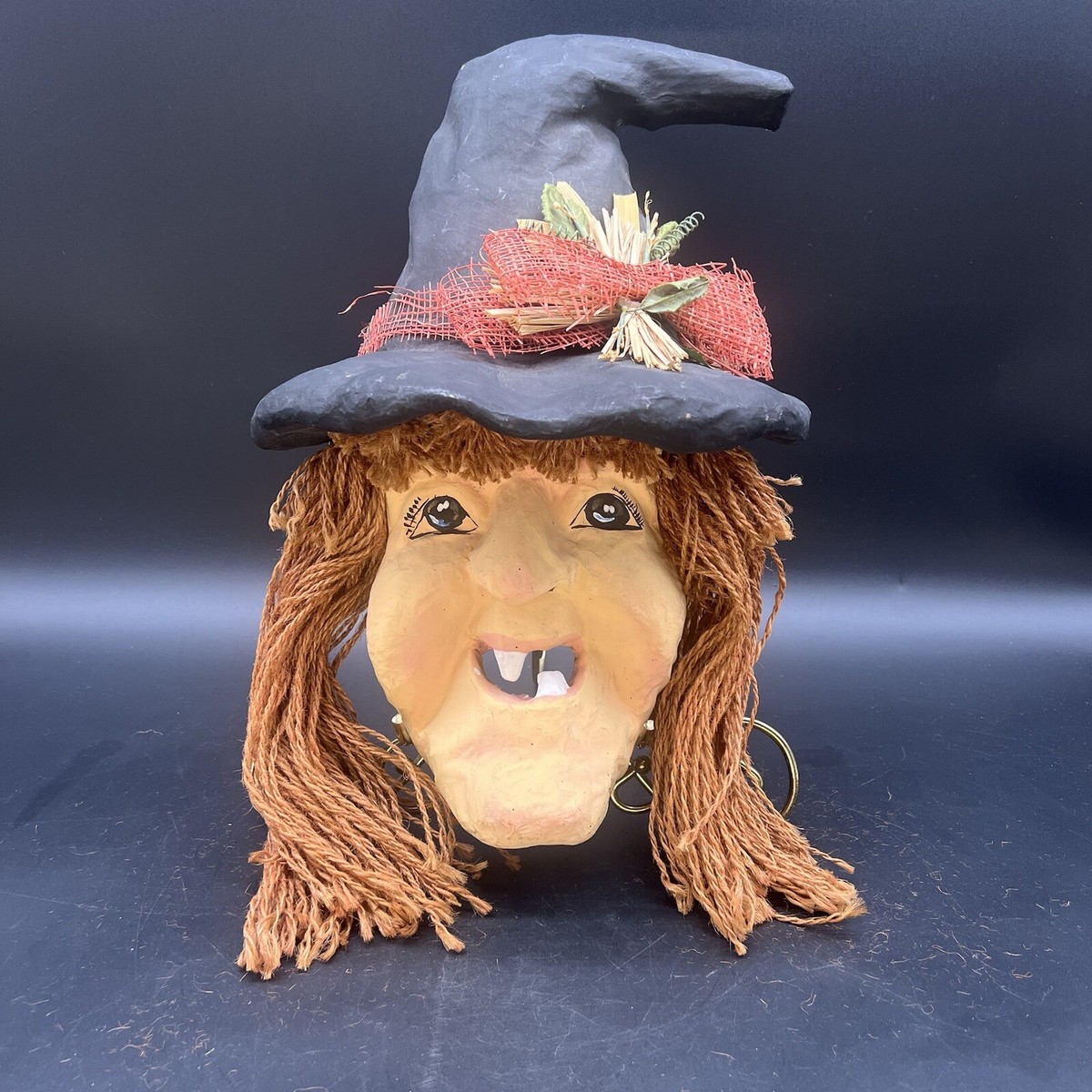 Paper Mache Halloween Witch Face Wall Hanging Handmade Paper Mache Halloween Witch Face Wall Hanging Handmade
