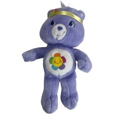 Care Bear Harmony Bear 14" Plush Rainbow Headband Purple 2007 Stuffed Animal