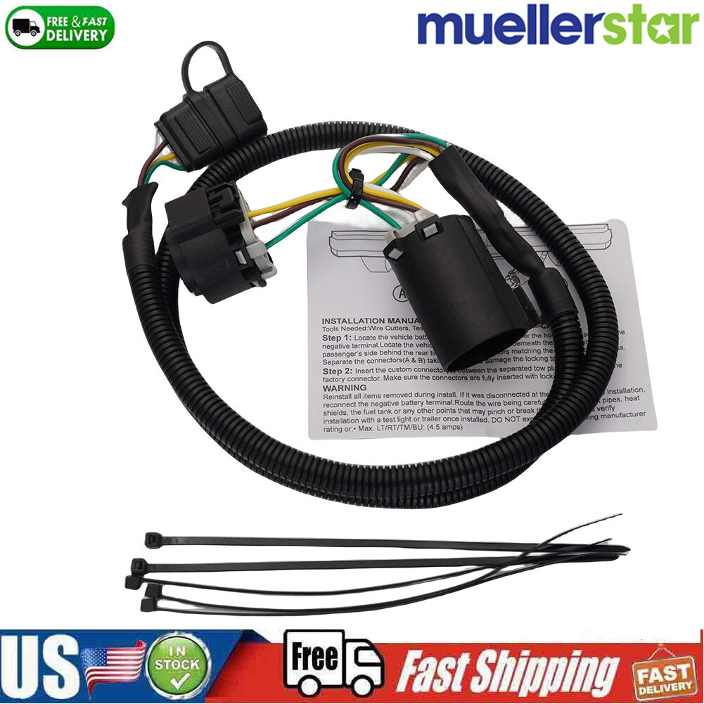 Trailer Tow Hitch Wiring Harness 4 Pin ( For Hyundai Santa Cruz 2022