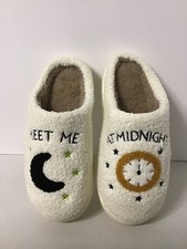 Menore Slippers for Women Comfy Meet me at Midnight Ivory Sz 44/45 US 10/11 New