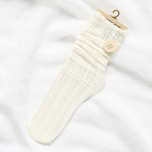 Soft Cute Long Socks - Solid Hollow Out Mesh Thin Sock Women Fashion Accessories - Picture 19 of 24