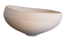 Centrotavola Ego tondo 28,5 x 16,5 cm  Ceramica bianco lavorazione artigianale 