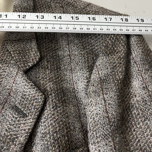 Pierre Cardin Men's 42R Blazer Sport Coat Tweed Brown Check Jacket Vintage - Picture 6 of 11