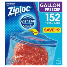 Ziploc Gallon Freezer Bags with New Stay Open Design (152 ct.)