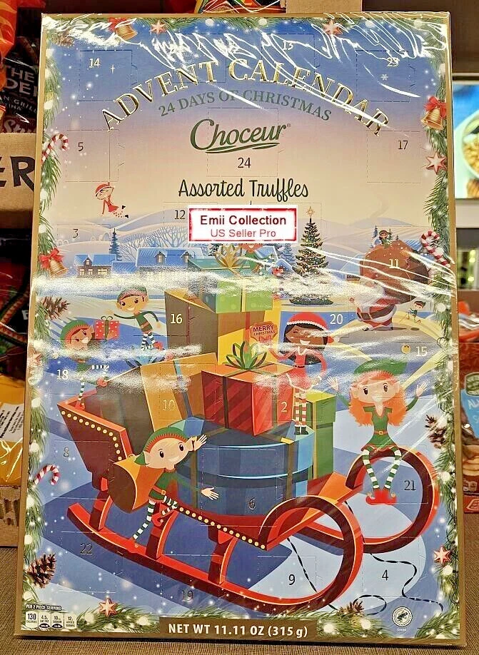 Choceur Advent Calendar 24 Days of Christmas Assorted Truffles 11.11oz  Bundle | eBay