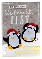 Kinder Karte Pinguin Weihnachtskarte Neujahr Weihnachten Handarbeit #GrußKarte