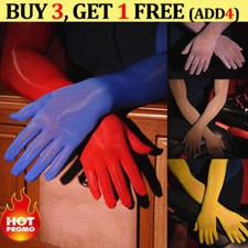 Sexy Men Sissy Oil Shiny Glossy Long Gloves Sheer Nylon Tight Stocking Toe Glove
