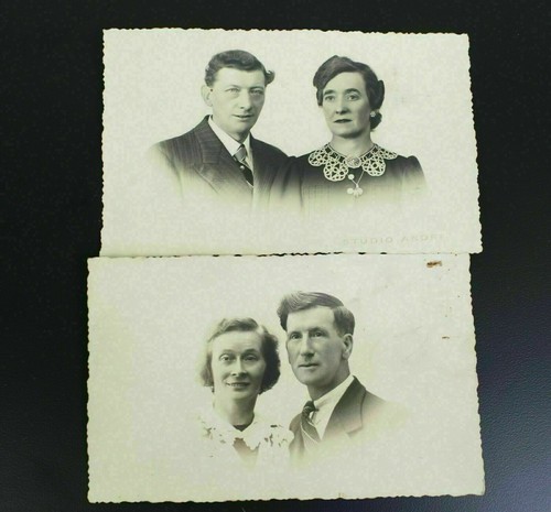 Antique Black & White Portrait Photographs People Studio Couples CDV - Picture 2 of 5