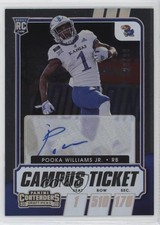 2021 Contenders Draft Picks Campus Ticket 20/99 Pooka Williams Jr #186 Auto 10k8