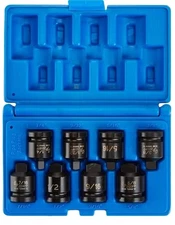 Grey Pneumatic 1308P 8 Piece 1/2" Drive 4 Point Pipe Plug Impact Socket Set