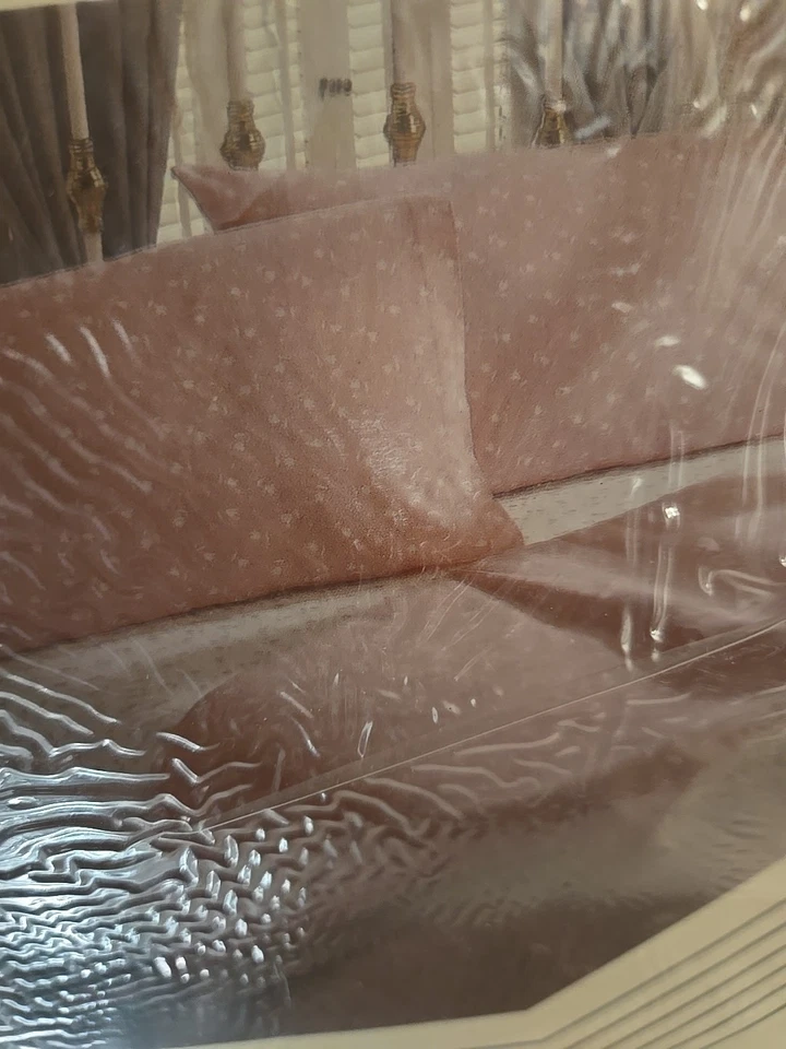 Juego de sábanas de franela 100 % algodón doble Sweet Dreams de colección floral rosa beige sábana Foto 3 de 4