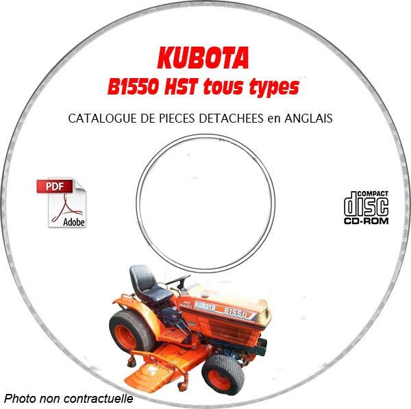 Catalogue B1550HST Kubota CD-ROM pour trouver facilement vos pièces de rechange