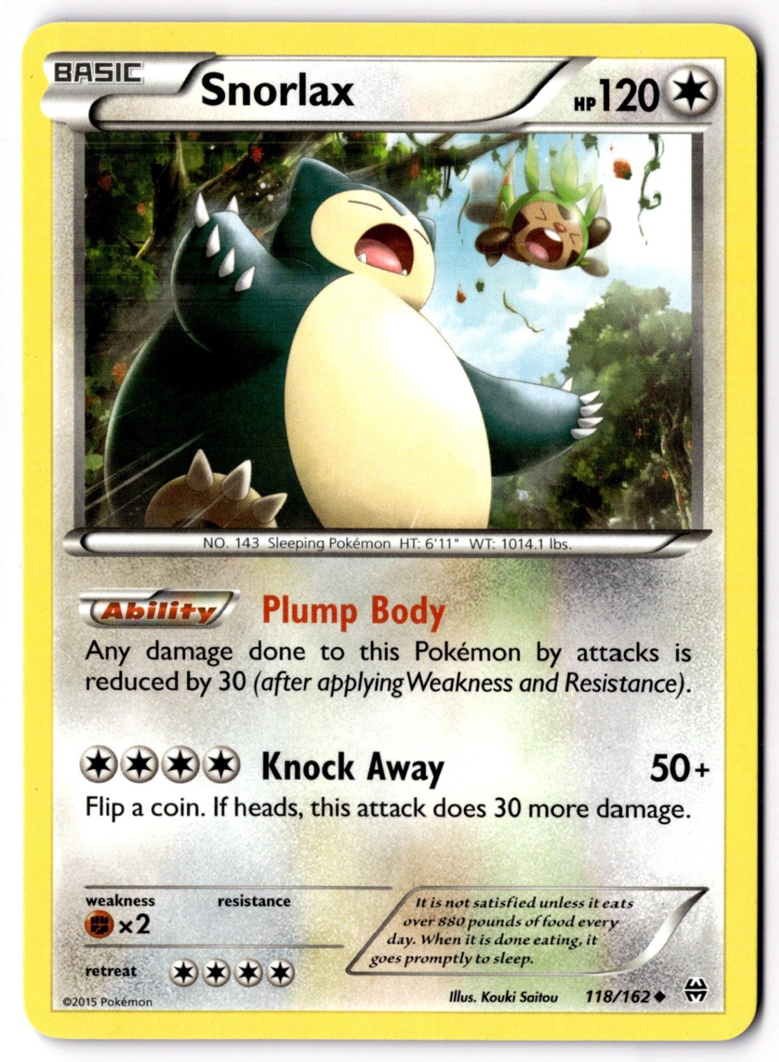 Snorlax Uncommon XY - BREAKthrough 118/162 NM
