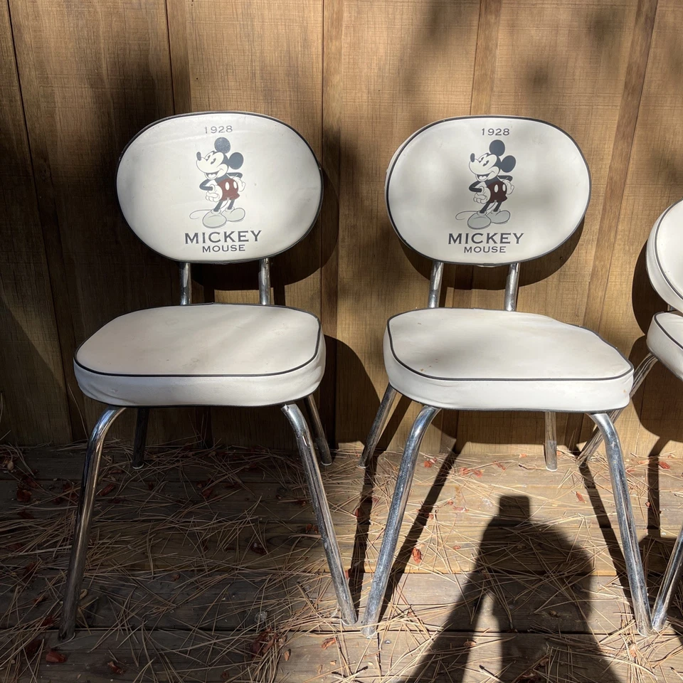 4 sillas retro MUY RARAS DECORACIÓN DISNEY Mickey Mouse coleccionables Disneyana DE COLECCIÓN Foto 2 de 4