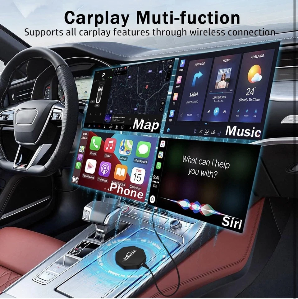 Wireless Carplay Adapter, Carplay Wireless Adapter iOS Auto Adapter 5GHz - Image 2 of 4