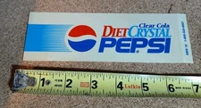 Vintage "Diet Crystal Pepsi" Vending Machine Plastic Selection Tag Insert.. NOS
