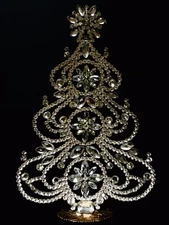 RHINESTONE  XMAS TREE STAND VINTAGE ESTATE JEWELLERY ANTIQUE JEWELRY DECORATION