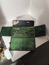 18 piece set Eugene Dietzgen Co. drafting tools in original case Fair Condition 