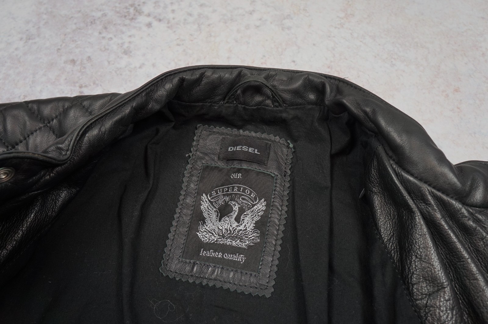 DIESEL L-MARTON MENS JACKET BIKER SHEEP LEATHER SHEEPSKIN AUTHENTIC SIZE M (2) image 8