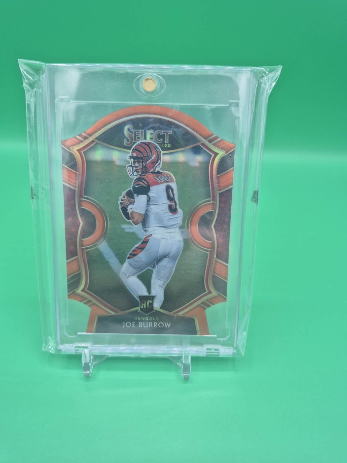 2020 Panini Select #46 Joe Burrow Orange Prizm Die Cut