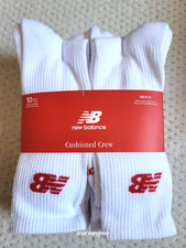 New Balance 10 pairs Cushion Crew socks Arch support size 8-12.5 White