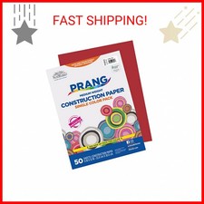 Prang Formerly SunWorks Construction Paper, Holiday Red, 9" x 12", 50 Sheets