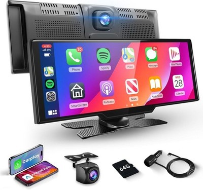 10.26'' Tragbarer Wireless Apple CarPlay & Android Auto Display Rückfahr Dashcam