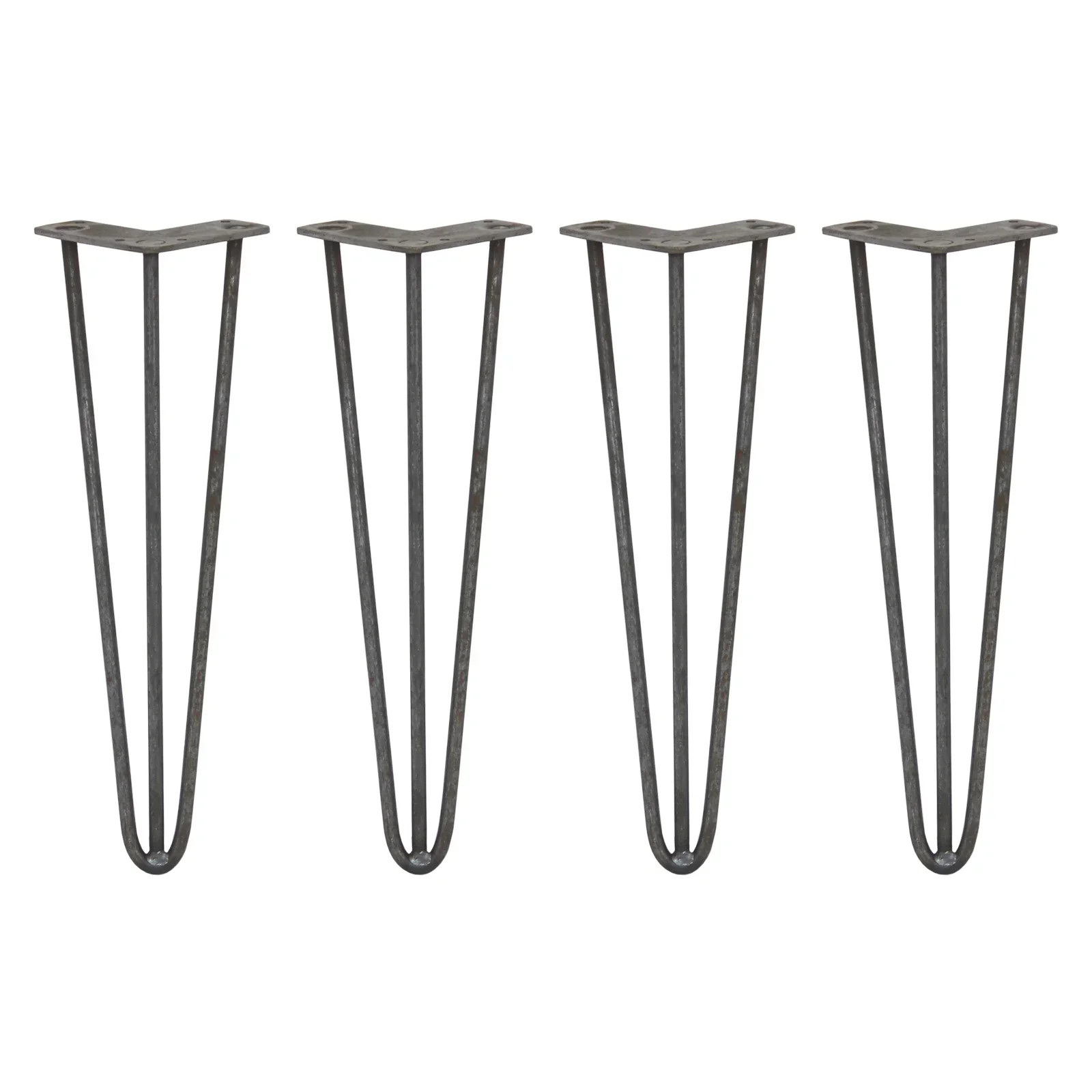 SkiSki Hairpin Table Legs 16” 41cm Pack of 4 Raw Steel Heavy Duty