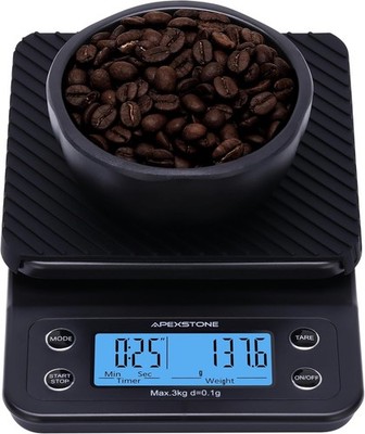 Apexstone Kaffeewaage mit Timer klein, Espressowaage mit Timer klein