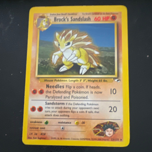 Wizards of the Coast Pokemon TCG Brock's Sandslash 23/132 Gym Heroes Rare 60HP