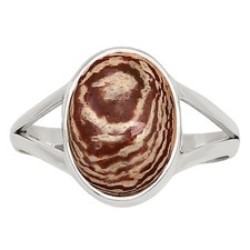 Natural Rosetta Picture Jasper 925 Sterling Silver Ring s.8 Jewelry R-1002