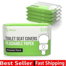 Toilet Seat Cover Paper Flushable 50 Pack - XL for Adults and Kids Potty Trai...