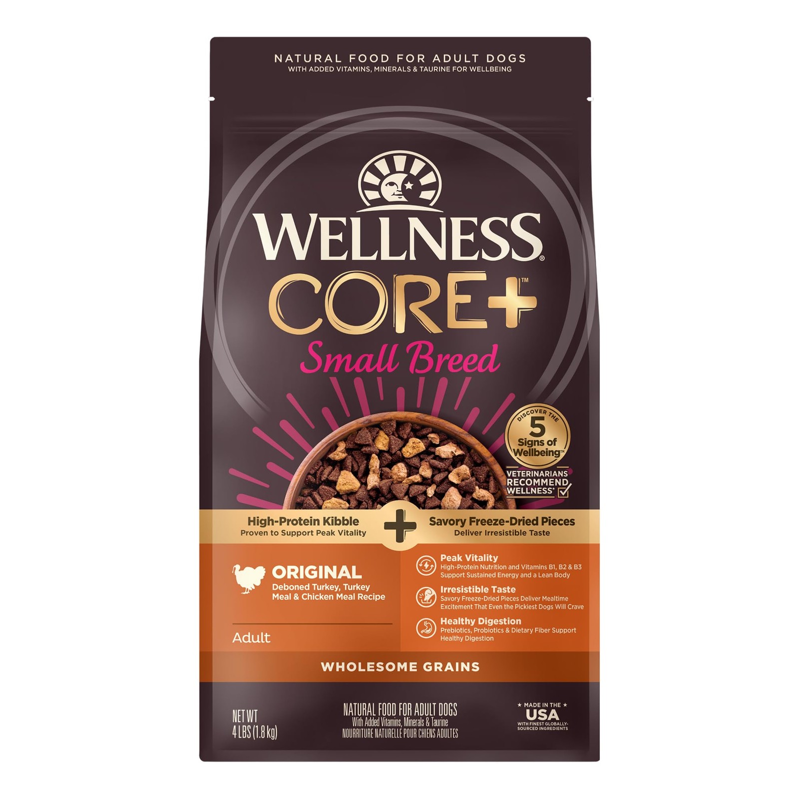 With Wholesome Grains, Natural Ingredien