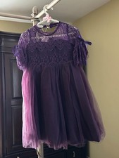trish scully tulle and lace gown dark purple new with tags