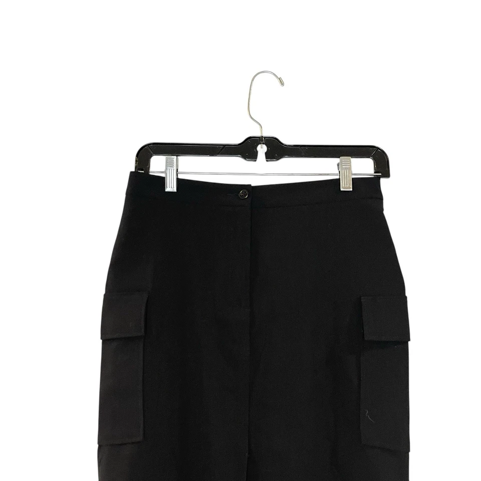 Falda Lápiz Midi Mezcla Lana Negra THEORY Clásica Abertura Ajustada Bolsillo Carga De Colección 6 Foto 3 de 4