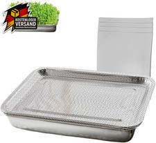 Edelstahl Keimschale für Microgreens und Kresse 27x20 cm spülmaschinenfest