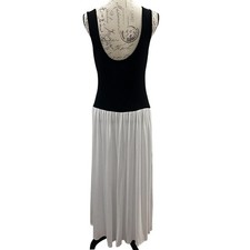 See You Monday Maxi Dress Women XL Black White Colorblock Scoop Back Beach