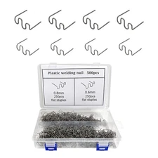 500PCS Hot Staples Welding Rods, 0.6mm 0.8mm Wave Bumper Repair Welding Staples