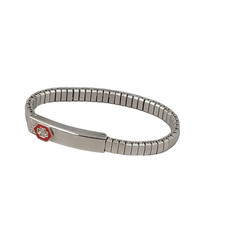 Medical Bracelet Alert Open For Info Stainless Steel 7"
