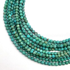 Genuine Natural Turquoise Round Loose Beads 16" inches strand, 3mm  Green Beads