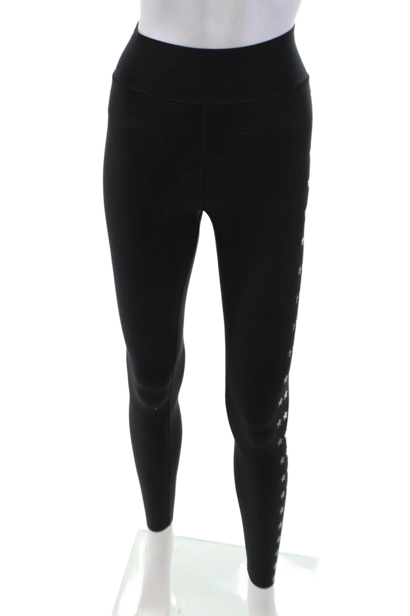 Ultracor Womens Stars Print Pull On Leggings Black White Size Extra Small