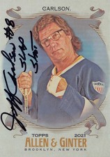 Jeff Carlson signed hockey card (Slap Shot) 2021 Topps Allen & Ginter #256 foil