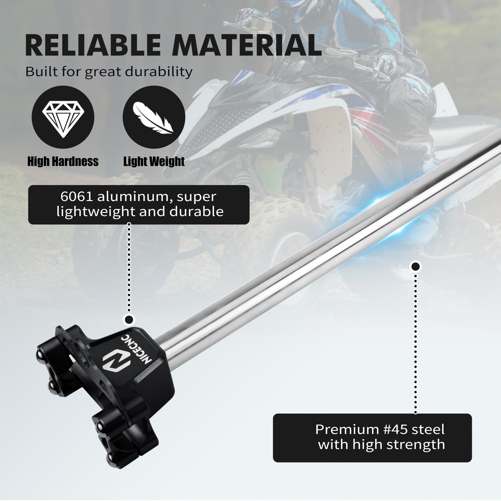 NiceCNC Steering Stem Shaft For Yamaha Raptor 700 700R 2013-2023 1PE-F3813-00-00