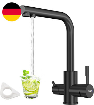 DAYONE Schwarz 3 Wege Wasserhahn Mit Filter, SUS304 Edelstahl Trinkwasserhahn, 3