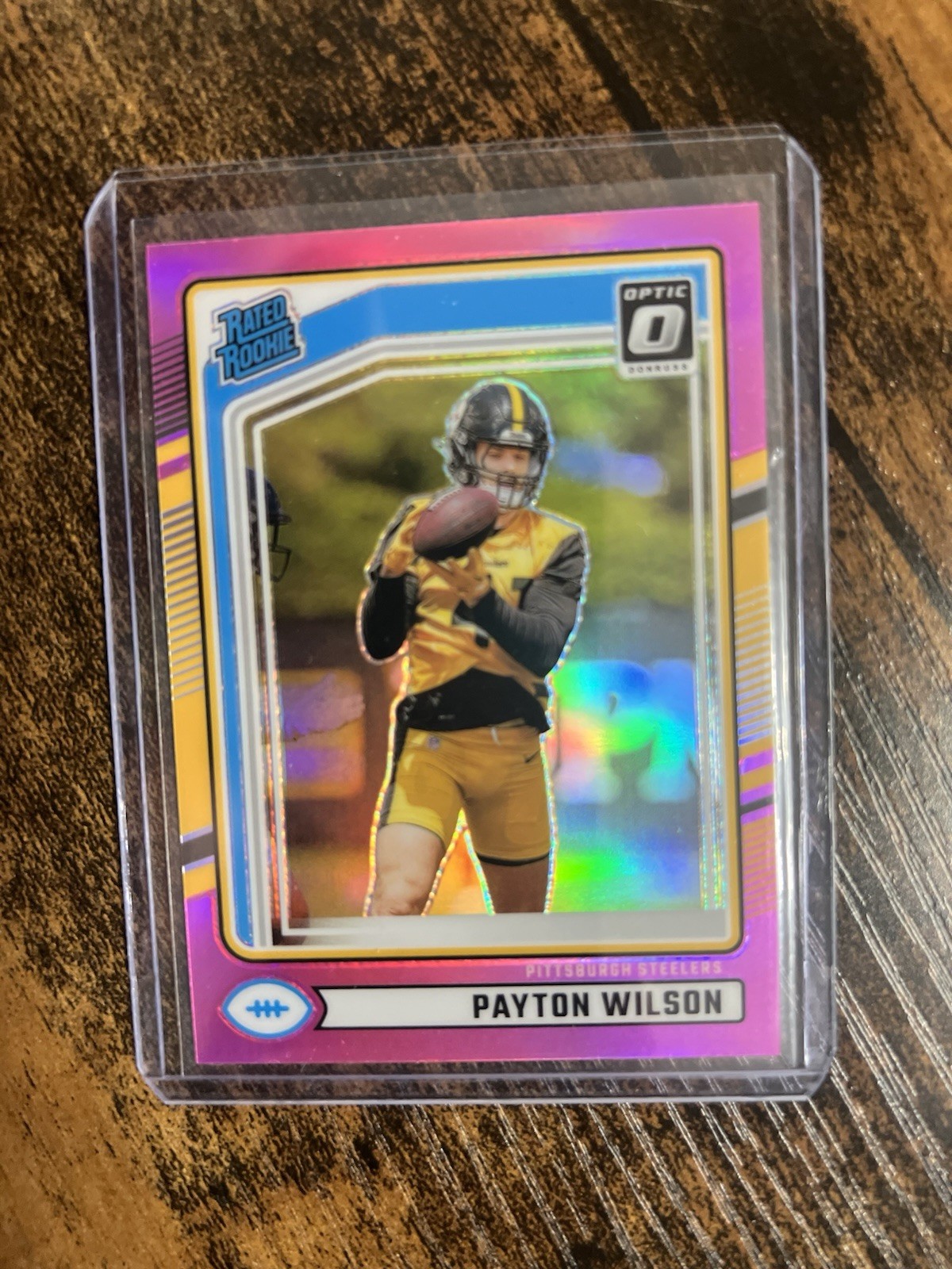 Payton Wilson 2024 Panini Donruss #342 Rated Rookie Optic Preview Pink Holo