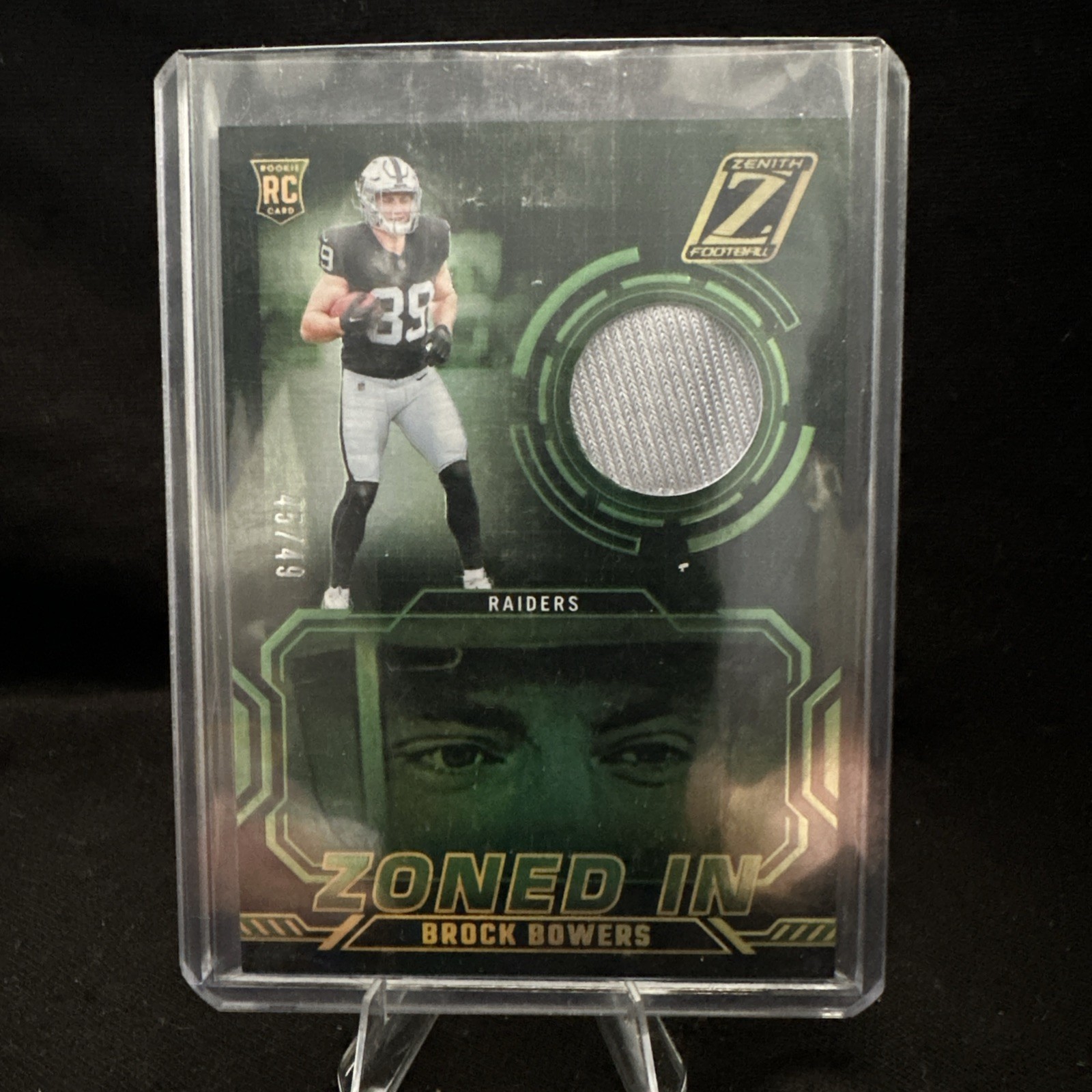 Brock Bowers Panini Zenith Zoned in Memorabilia #ZIBBS Prime