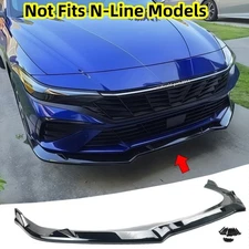 FOR 2024 2025 2026 HYUNDAI ELANTRA 7TH GEN GLOSS BLACK FRONT LIP SPLITTER ADD-ON